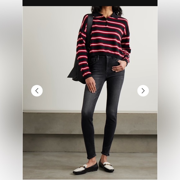 MOTHER HIGH WAISTED LOOKER ANKLE FRAY IN NIGHT HAWK FADED ACID WASHED LOOK - Picture 8 of 16